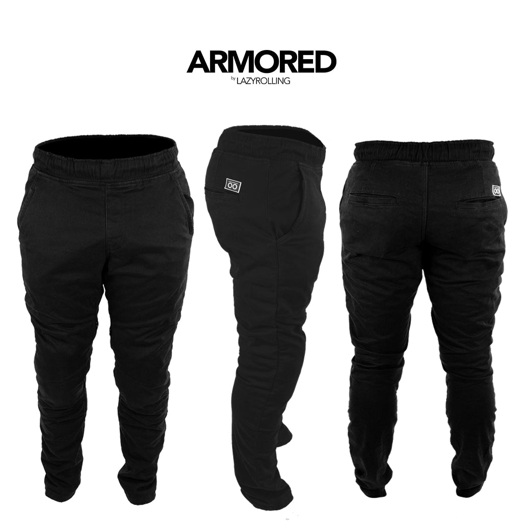 Armored casual pants in black