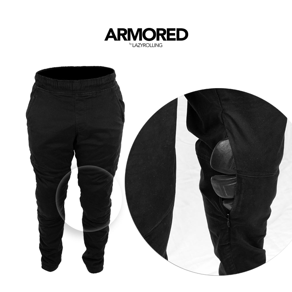 Armored casual pants in black