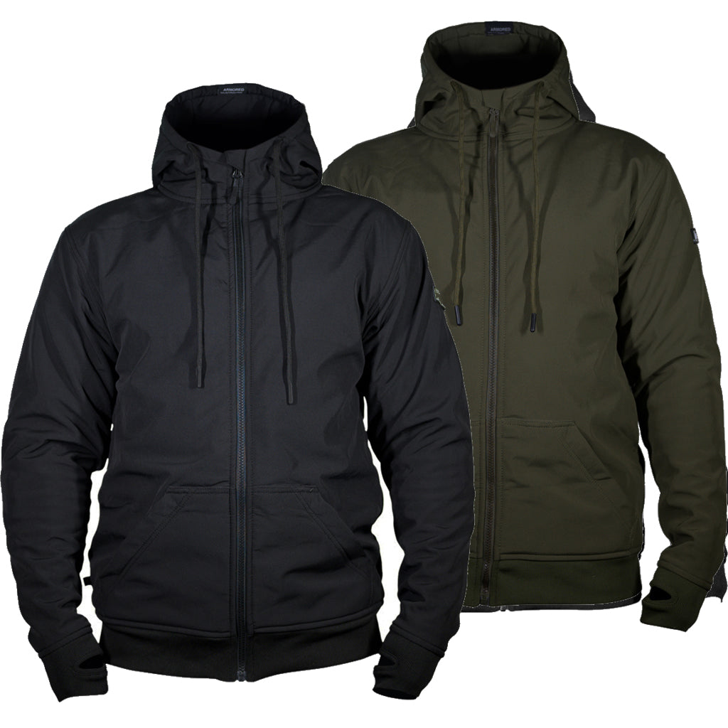 Plain black discount jacket with hood