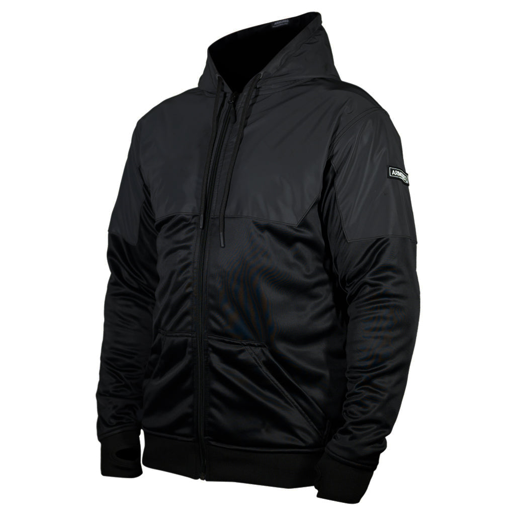 WHOLESALE- ARMORED BLACK ON BLACK REFLECTIVE PERFORMANCE HOODIE